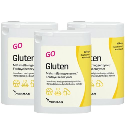 Gluten Go Megapack - 3 x 30 kapsler
