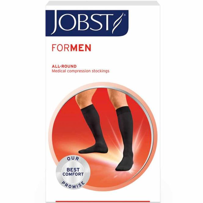 Hovedbilde JOBST For Men K2 Knestrømpe u/Tå Sort S 1 par