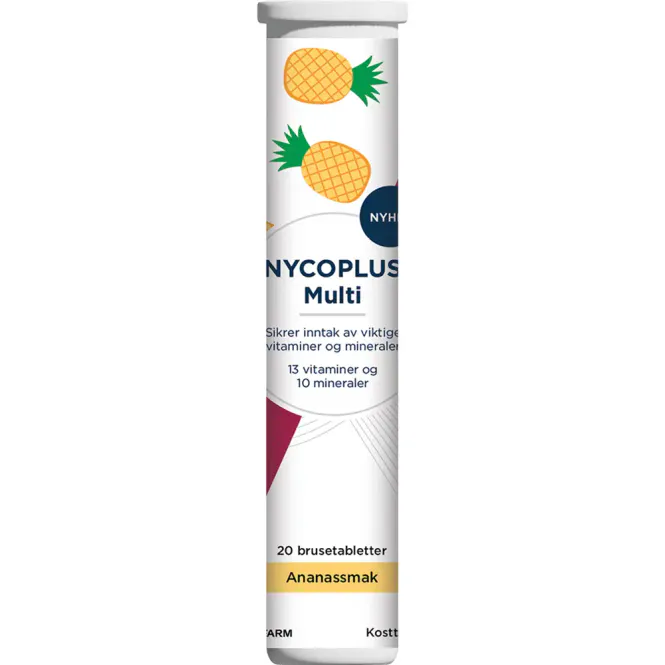 Hovedbilde Nycoplus Multi Brusetabletter Ananassmak 20 stk