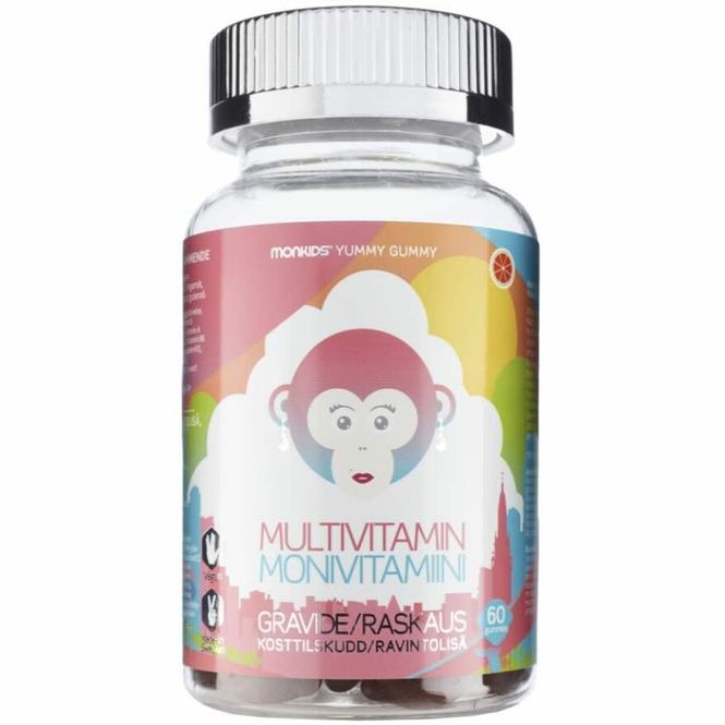 Hovedbilde Monkids Multivitamin Gravid Blodappelsin 60 stk  