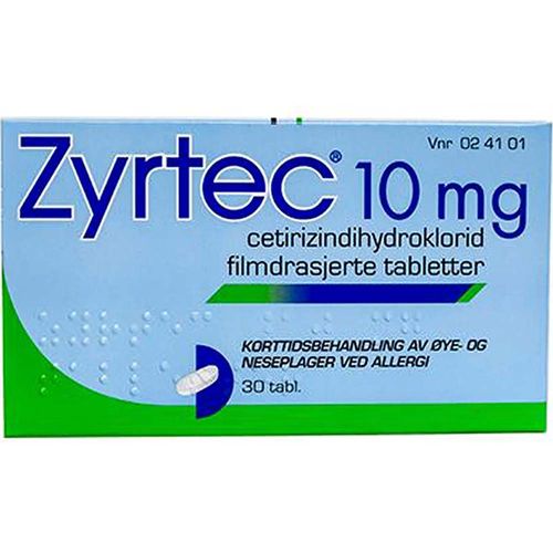 Zyrtec 10 mg tabletter 30 stk