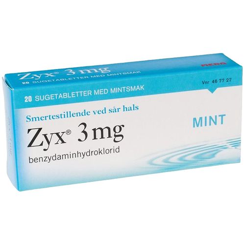 Zyx Sugetabletter 3 mg Mint 20 stk