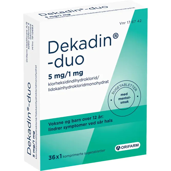 Hovedbilde Dekadin-Duo Sugetabletter Mentol 36 stk