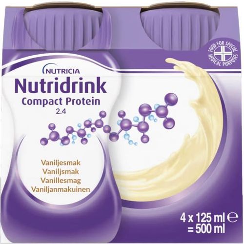 Nutridrink Compact Protein Næringsdrikk Vanilje 4x125 ml