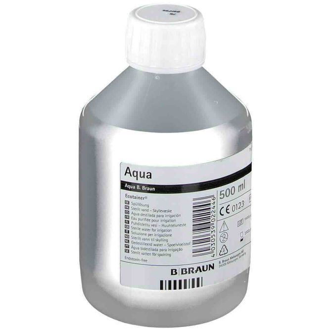 Hovedbilde Sterilt Vann Skyllevæske Ecotainer Helleflaske 10 x 500 ml