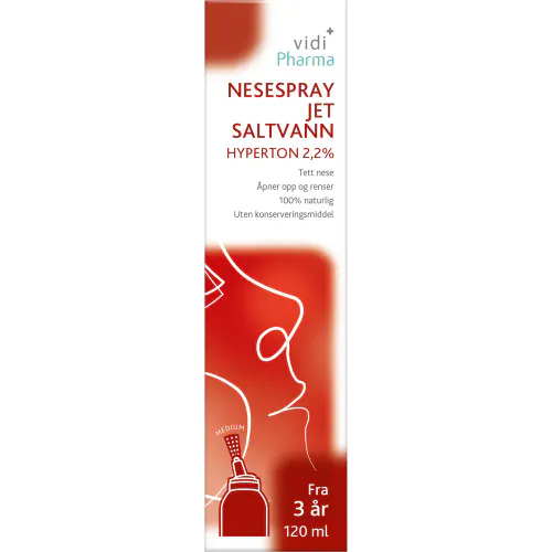 Vidi Pharma Nesespray Jet Saltvann Hyperton 2,2 % 120 ml