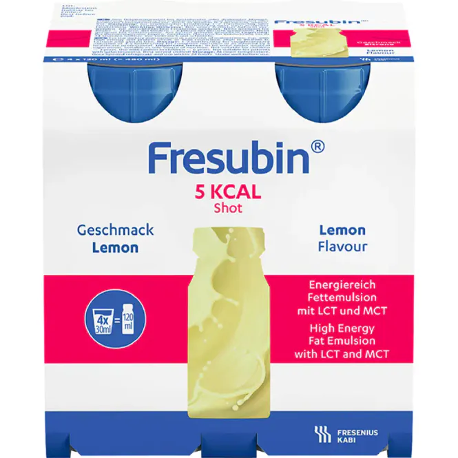 Hovedbilde Fresubin 5 kcal Shot Fettemulsjon Sitron 4 x 120 ml
