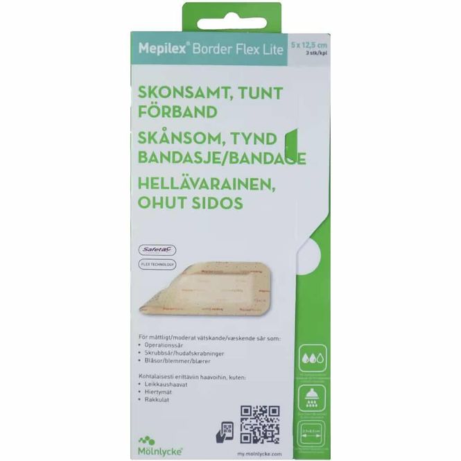 Hovedbilde Mepilex Border Flex Lite 5 x 12,5 cm 3 stk