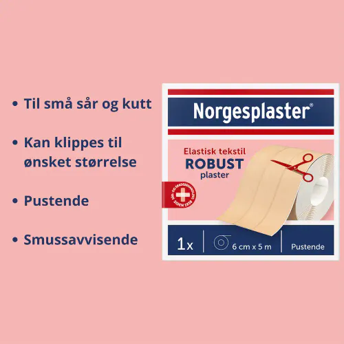 Norgesplaster Tekstil Robust Plaster 6 cm x 5 m 1 stk