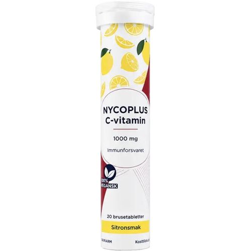 Nycoplus C-vitamin 1000 mg Brusetabletter Sitron 20 stk