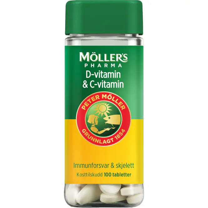 Hovedbilde Møllers Pharma D-vitamin og C-vitamin Tabletter 100 stk