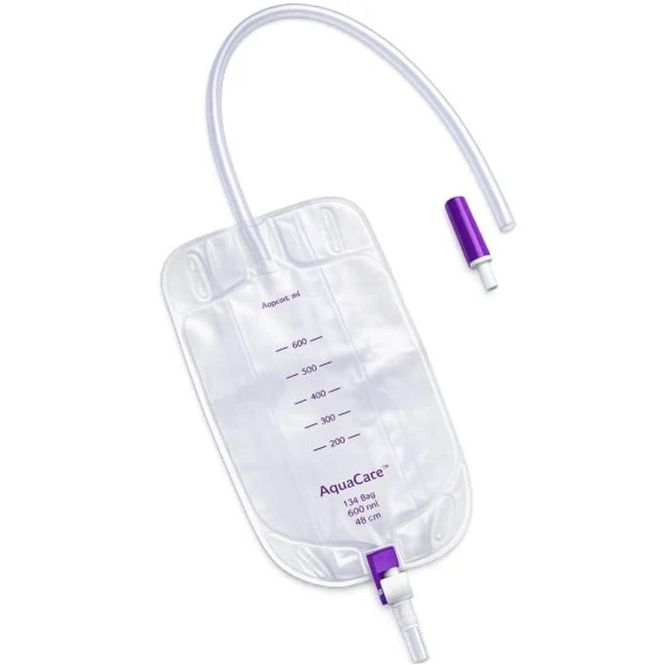 Hovedbilde AquaCare Leg Bag Urinpose 600 ml m/ Slange 45 cm 10 stk
