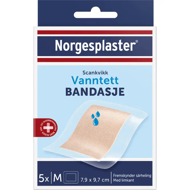 Hovedbilde Norgesplaster Scankvikk Vanntett Bandasje 7,9 x 9,7 cm 5 stk