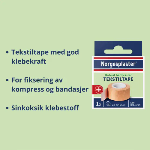Norgesplaster Robust Heftplaster Tekstil 2,5 cm x 5 m 1 stk