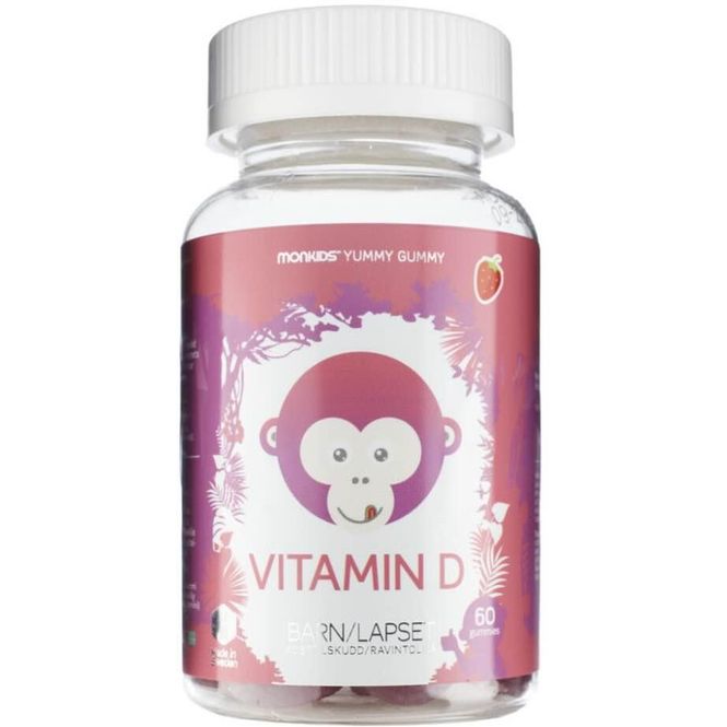 Hovedbilde Monkids Vitamin-D Barn Jordbær 60 stk  