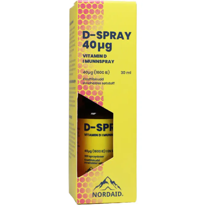 Hovedbilde Nordaid D-spray Vitamin D 40 mcg Munnspray 30 ml